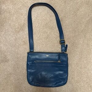 Leather Fossil purse, blue, like new!